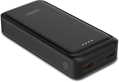 Intex 20000 mAh 22 W Power Bank(Smokey Black, Lithium Polymer, Fast Charging for Mobile)