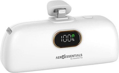 AEROESSENTIALS 5000 mAh 23 W Mini Pocket Size Power Bank(White, Lithium-ion, Quick Charge 3.0 for Mobile, Earbuds, Speaker, Tablet, Trimmer)