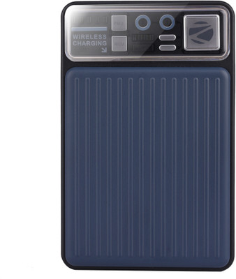 ZEBRONICS 10000 mAh 22.5 W Wired & Wireless Compact Power Bank(Greyish Blue, Lithium Polymer, Power Delivery 3.0 for Mobile, Tablet)