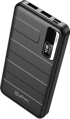 PTron 10000 mAh 12 W Power Bank(Black, Lithium Polymer, Fast Charging for Mobile)