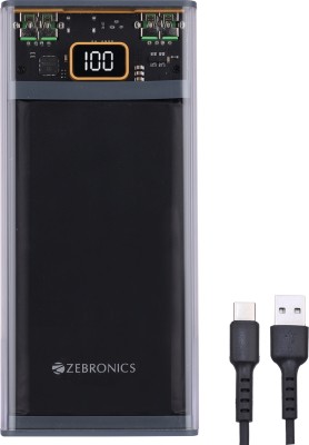 ZEBRONICS 10000 mAh 22.5 W Power Bank(Grey, Lithium Polymer, for Mobile)