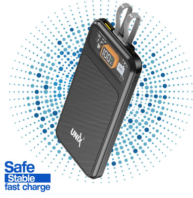 Unix 10000 mAh 11 W Mini Pocket Size Power Bank(Black, Lithium Polymer, Fast Charging for Mobile)