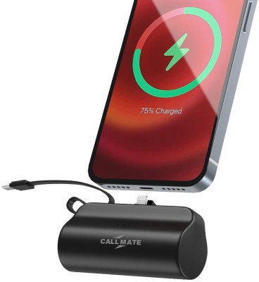 Callmate 5000 mAh 15 W Power Bank(Black, Lithium-ion, Fast Charging for Mobile)