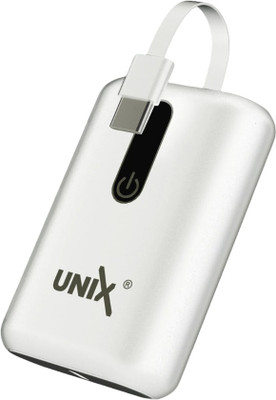 Unix 10000 mAh 15 W Compact Pocket Size Power Bank(White, Lithium Polymer, Fast Charging for Mobile)