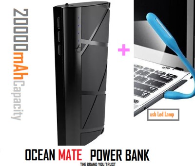 OCEAN MATE 20000 mAh Power Bank(Black, Lithium-ion, for Mobile)