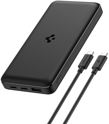 Spigen 20000 mAh 22.5 W Power Bank(Black, Lithium Polymer, Fast Charging for Mobile)