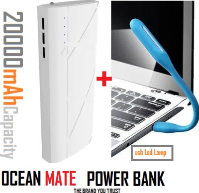 OCEAN MATE 20000 mAh Power Bank(White, Lithium-ion, for Mobile)