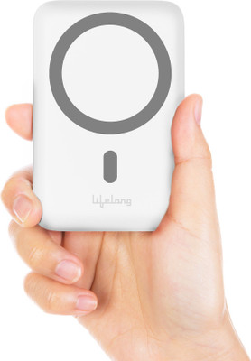 Lifelong 10000 mAh 22.5 W Wired & Wireless With MagSafe Ultra Compact Pocket Size Power Bank(White, Lithium Polymer, Quick Charge 2.0 for Mobile)