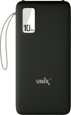 Unix 10000 mAh Compact Pocket Size Power Bank(Black, Lithium Polymer, Fast Charging for Mobile)