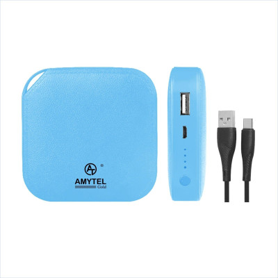 AMYTEL 10000 mAh 15 W Mini Pocket Size Power Bank(Blue, Lithium-ion, Power Delivery 2.0, Power Delivery 3.0, Quick Charge 2.0, Quick Charge 3.0 for Earbuds, Mobile, Smartwatch, Smartband, Speaker, Tablet, Trimmer)
