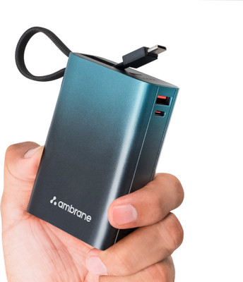 Ambrane 20000 mAh 22.5 W Compact Pocket Size Power Bank(Blue, Black, Lithium Polymer, Power Delivery 3.0, Quick Charge 3.0 for Mobile)