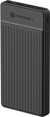 Portronics 10000 mAh 12 W Slim Power Bank(Black, Lithium Polymer, Fast Charging for Mobile, Tablet)