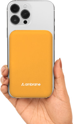 Ambrane 10000 mAh 22.5 W Wireless With MagSafe Power Bank(Yellow, Lithium Polymer, Fast Charging, Power Delivery 3.0, Quick Charge 3.0 for Earbuds, Laptop, Mobile, Smartwatch, Tablet, Trimmer) Ambrane 10000 mAh 22.5 W Wireless With MagSafe Power Bank(Yellow, Lithium Polymer, Fast Charging, Power Delivery 3.0, Quick Charge 3.0 for Earbuds, Laptop, Mobile, Smartwatch, Tablet, Trimmer)