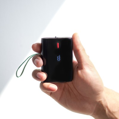 boAt 10000 mAh 22.5 W Pocket Size Power Bank(Carbon Black, Lithium Polymer, Quick Charge 3.0 for Mobile)