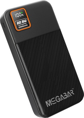 MEGABAR 20000 mAh 22.5 W With MagSafe Ultra Compact Pocket Size Power Bank(Balck, Lithium Polymer, Power Delivery 3.0 for Mobile)