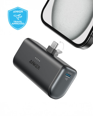 Anker 5000 mAh 22.5 W Wireless Nano Pocket Size Power Bank(Black, Lithium Polymer, Fast Charging for Mobile, Tablet)