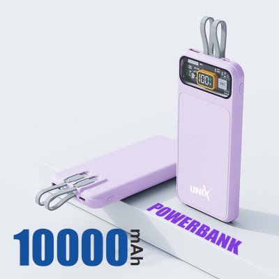 Unix 10000 mAh 30 W Compact Pocket Size Power Bank(Purple, Lithium Polymer, Quick Charge 3.0 for Mobile)