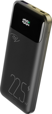 itel 10000 mAh 22.5 W Power Bank(Black, Lithium Polymer, Quick Charge 4.0 for Mobile, Laptop)