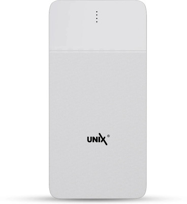 Unix 10000 mAh 15 W Compact Pocket Size Power Bank(White, Lithium Polymer, Fast Charging for Mobile)