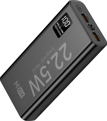 MIOX 20000 mAh 22.5 W Compact Power Bank(Black, Lithium Polymer, Quick Charge 4.0, Power Delivery 3.0 for Mobile)