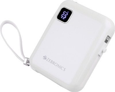 ZEBRONICS 10000 mAh 22.5 W Compact Power Bank(White, Lithium Polymer, Power Delivery 3.0 for Mobile, Tablet)