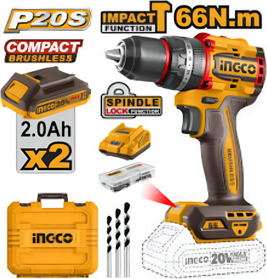 INGCO CIDLI20668 Cordless Drill(13 mm Chuck Size)