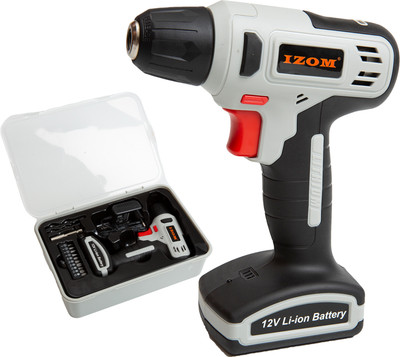 IZOM 12V Cordless Driver with Accessories IZ-CSD-12V-KIT Rechargeable Fixed Battery Cordless Screwdriver with Accessories. Cordless Drill(10 mm Chuck Size)
