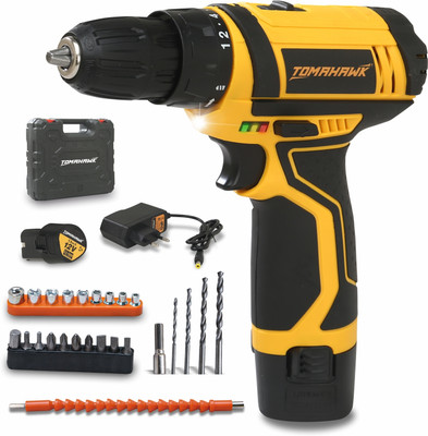 Tomahawk T 7600-S Cordless Screwdriver & Drill Set,25pcs - Compact and Powerful T7600-S-Drill Set-CL-1 Cordless Drill(10 mm Chuck Size)