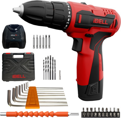 iBELL 12V Cordless Drill Driver CD12-74, 350/1400RPM, Single Battery Pistol Grip Drill(10 mm Chuck Size, 12 V)