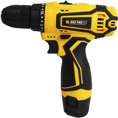 Maf Pro 12V Cordless Screwdriver and Drill Machine - 1350RPM Reversible switch-Torque Clutch, 10mm Keyless Chuck - 2x1.5Ah Battery with Case Cordless Drill(10 mm Chuck Size)