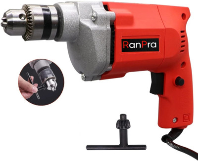 RanPra 10mm Corded Drill Machine, 500W 220V-50Hz Variable Speed Reversible with 5pc bit with FREE 13 PCS HSS Drill Bit Set & 1 PCS Masonry Drill Bit Pistol Grip Drill(10 mm Chuck Size)