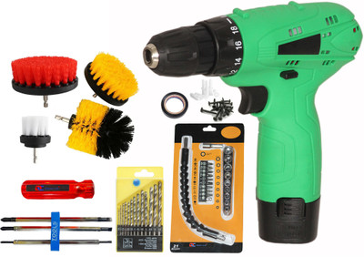 Digital Craft Cordless Drill 12V,6 IN 1 Screw Driver,4Pc Drill Brush Set Pistol Grip Drill(10 mm Chuck Size)