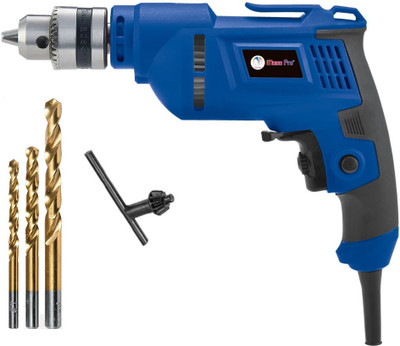 Mass Pro 10mm Electric Drill Machine Reversible With 3Pc HSSBits Power 600W Speed 2600RPM 10mm Left Right Reversible Pistol Grip Drill(10 mm Chuck Size)