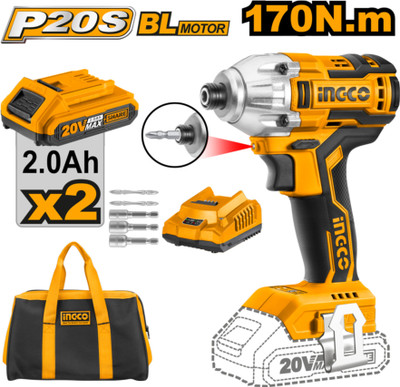INGCO Lithium-ion impact driver 20V Cordless Drill(35.5 mm Chuck Size)