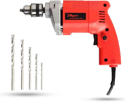 Hillgrove HGCM523M1 With 10mm Drill Machine with 5Pcs Masonry Drill Bits for Making Holes in Metal/Wood/Concrete Pistol Grip Drill Pistol Grip Drill(10 mm Chuck Size)
