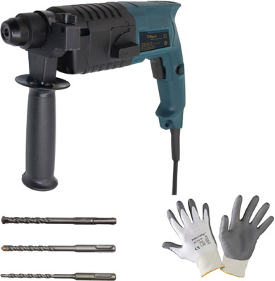 Hillgrove MCGH1000M5 All Purpose 20mm Hammer Impact Drill Machine Forward/Reverse Rotation with Safety Gloves and 3 Bits for Making Holes in Metal/Wood/ConcreteMCGH1002 Pistol Grip Drill(20 mm Chuck Size)