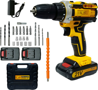 Hakimi 21V CORDLESS DRILL MACHINE KIT x2-21V Battery Operated with 2 Speed and 25pc Accessories Cordless Drill(10 mm Chuck Size)