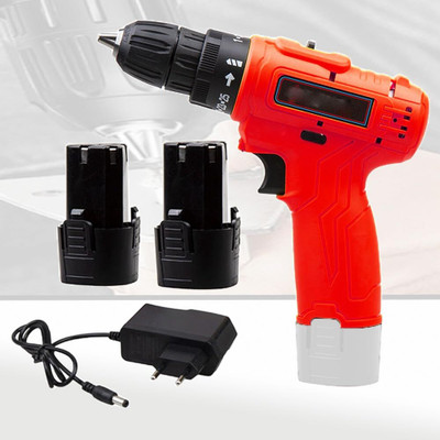 RMGS 12V Torque adjustment Cordless Keyless Chuck Drill Driver with LED Light Guided / 2 Pcs Battery Charger Screwdriver Cordless Drill(10 mm Chuck Size)
