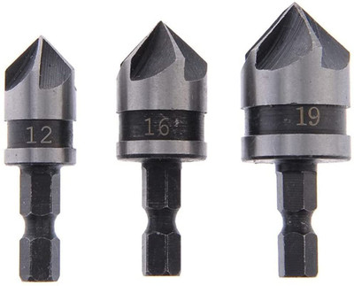 SHB Hex Power Drill Bit Bore Set for Wood Metal (1/4-inch) - Set of 3 Angle Drill(8 mm Chuck Size)