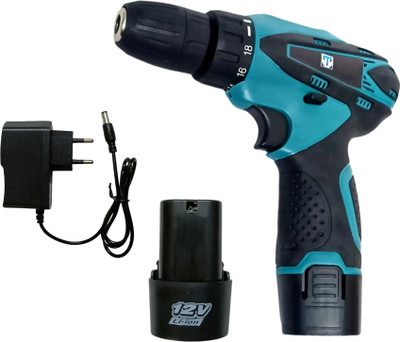 Hakimi THCD12 2x12V Batteries Screw driver Keyless Chuck R/F CD12V Cordless Drill(10 mm Chuck Size)