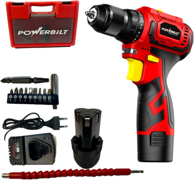 POWERBILT MTREX PBT-CL-BL12V CORDLESS BRUSHLESS DRILL 12V LITHIUM ION BATTERY & CHARGER,2 SPEED MODES Impact Driver(10 mm Chuck Size, 12 W)