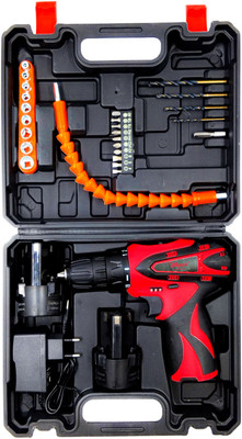 Hillgrove HGCM1380M3 12V 10mm Electric Wireless Mini Cordless Charging Screw Drilling HGCM1380M3 Wall Hole Battery & Charger Power Drill Machine Kit Set for Home Use Cordless Drill(10 mm Chuck Size)