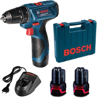 BOSCH GSR 120-LI, with 2xGBA 12V 2.0Ah Battery, GAL 1210 CV Charger, 21 Pcs Acc. - 12V Cordless Drill(10 mm Chuck Size)