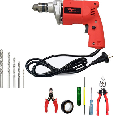 Hillgrove 100% Copper Winding HGCM1117M3 Machine with 5Pcs Hand Tool Kit, HSS Drill Bits 70for Making Holes in Metal/Wood/Concrete Pistol Grip Drill NDM170 Pistol Grip Drill(10 mm Chuck Size)
