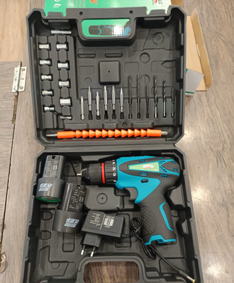 Shiv Enterprise Cordless Drill Machine Battery Operated ZO MAX-12V 12V Reversible Variable Speed Screwdriver Double with 30 pcs Tool Kit Cordless Drill(10 mm Chuck Size)