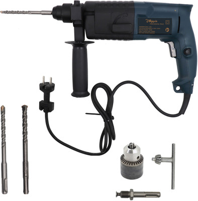 Hillgrove HGCM1001M3 20mm Hammer Impact Drill Machine Forward/Reverse Rotation with 3 Bits and Drill Chunk(13mm),SDS Adapter for Making Holes in Metal/Wood/Concrete CM1006 Hammer Drill(20 mm Chuck Size, 750 W)