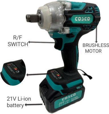 M-TREX CO-CIW-KIT21 COSCO CORDLESS IMPACT WRENCH KIT SET 330NM TORQUE FOR HEAVY DUTY MACHINE Cordless Drill(10 mm Chuck Size)