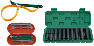 ALYRATOOLS Multi-Purpose Hand Tool Set with Oil Filter Wrench & Socket Kit Hand Tool Kit(3 Tools)
