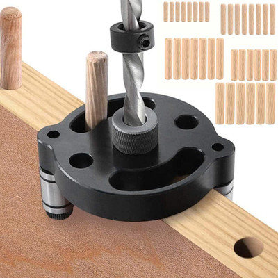 DIY Crafts Dowel Drill Guide, Vertical Pocket Hole Jig Kit 3-Hole Self Centering Drill Tool Power & Hand Tool Kit(1 Tools)