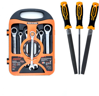 ALYRATOOLS Ratcheting Spanner Set Metal File Set Hand Tool Kit(2 Tools)
